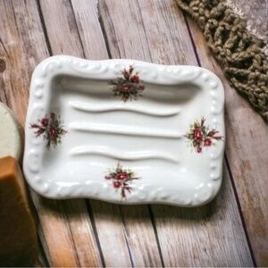 Athena Glynda Turley Rose Rhapsody Ceramic Soap Dish NWT Made in USA Vintage